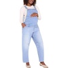 image:imageMotherhood Maternity Womens Barrel Leg Denim Pregnancy Overalls With Adjustable Straps and PocketsAnnie Light Wash