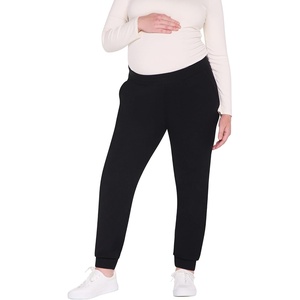 image:imageMotherhood Maternity Womens Under Belly Cozy Jogger Pregnancy SweatpantsBlack